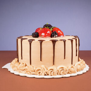 Coffee Delight: Vanilla Birthday Cake with Chocolate Frosting