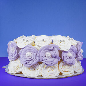 Vanilla Dream: Creamy Vanilla Birthday Cake with Lavender Cream Flowers