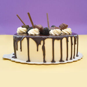 Mocha Cream Birthday Cake with Luxurious Chocolate Accents