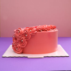 Scarlet Splendor: Strawberry Dream Birthday Cake with Ruby Red Frosting