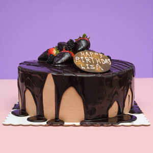 Mocha Delight: Coffee Cream Birthday Cake with Decadent Chocolate Drizzle