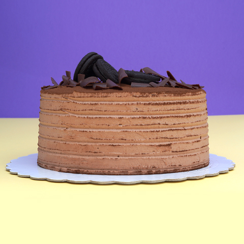Mocha Cocoa Bliss: Coffee Cream Birthday Cake with Chocolate Shavings and Oreo Cookies