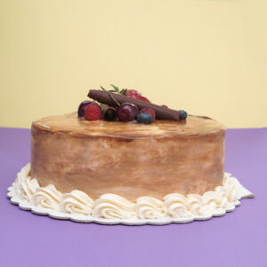 Mocha Chocolate Extravaganza: Coffee Cream Birthday Cake with White Cream and Assorted Berries