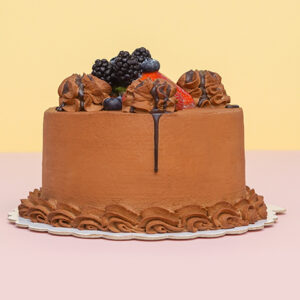 Velvety Mocha Delight: Coffee Velvet Birthday Cake with Coffee Cream and Strawberries