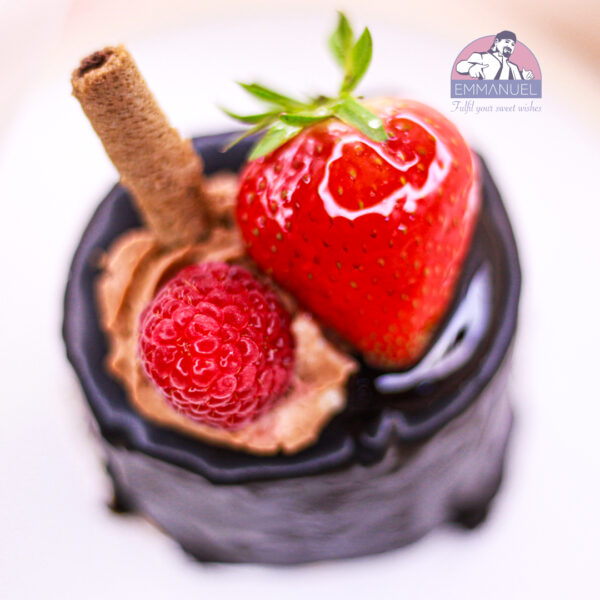 Stand Chocolate Cupcake with Fruit